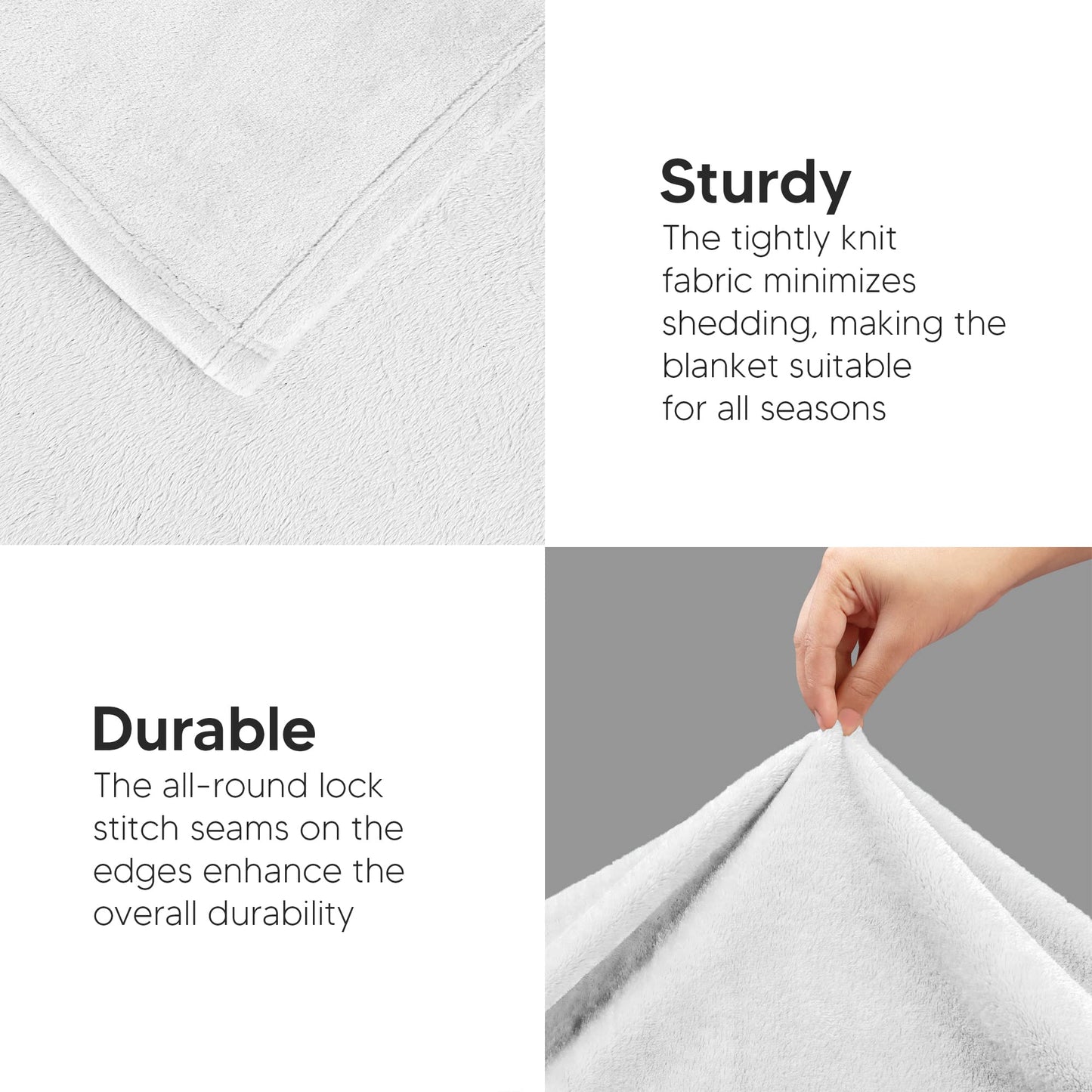 Utopia Bedding White 300GSM Fleece Blanket (Queen Size - 90x90 Inch) Luxury Soft Bed Blanket (Bulk Pack of 9)