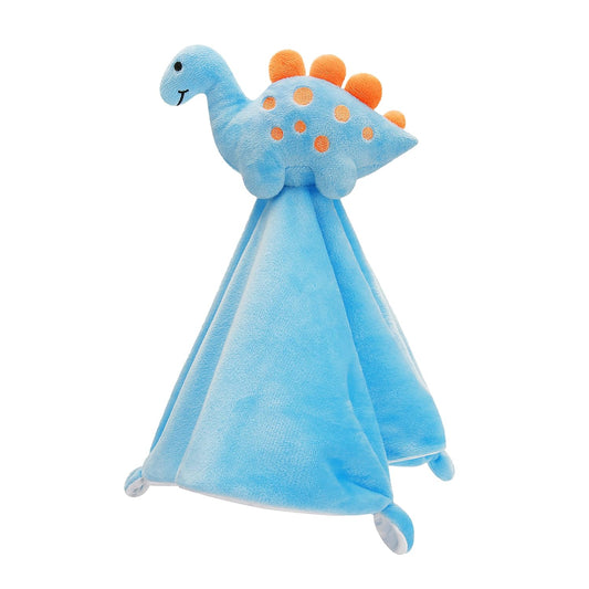 Pro Goleem Dinosaur Security Blanket - Soft Lovey Snuggle Toy for Babies | Blue 14 Inch