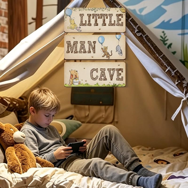 Wooden Door Sign Baby Room Decor Winnie Pooh Bear Nursery - Moreyue