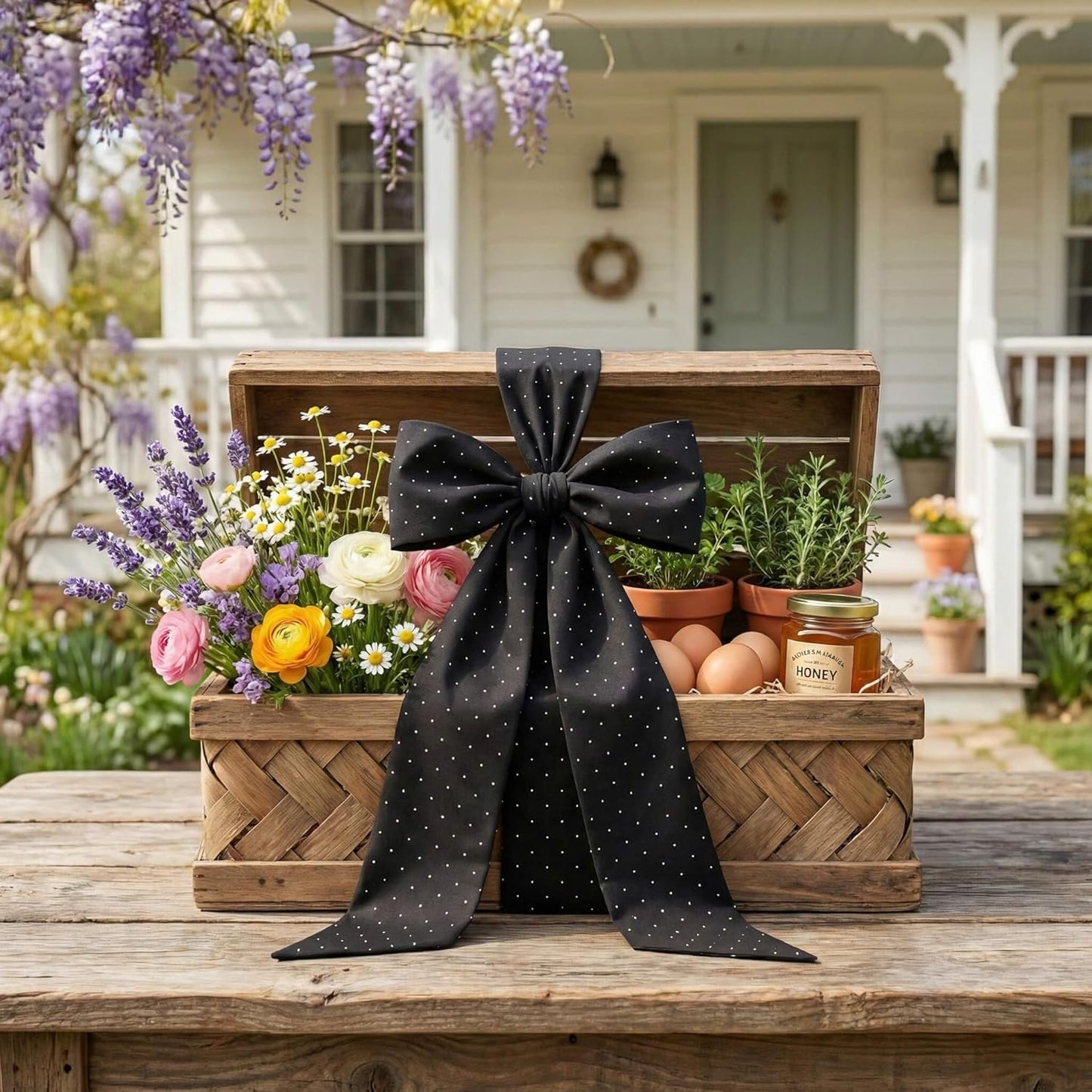 YKW Black Rhinestone Wreath Sash - 54x5 Inch Sparkle Ribbon for Christmas & Wedding Decor