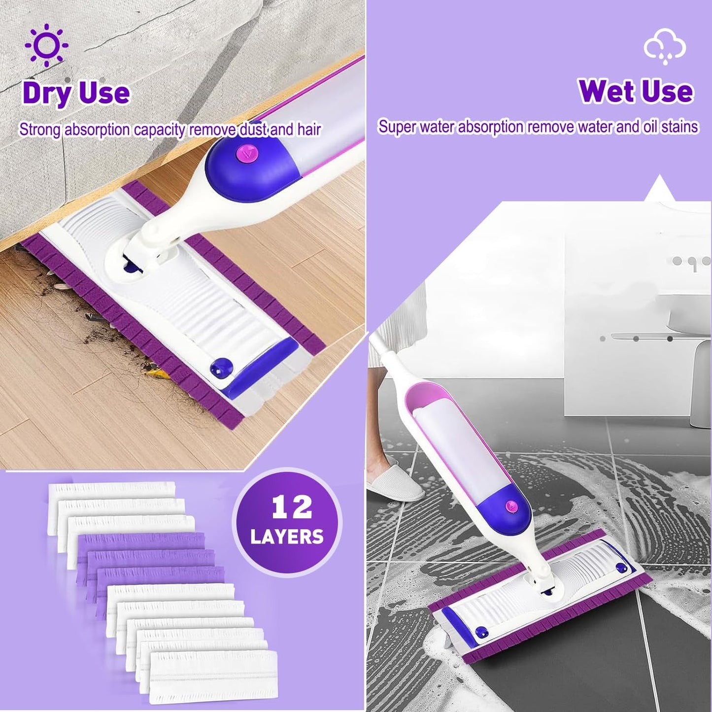 Power Mop Pads - Multi-Surface Refills for Swiffer Power Mop | 20 Disposable Pads Included