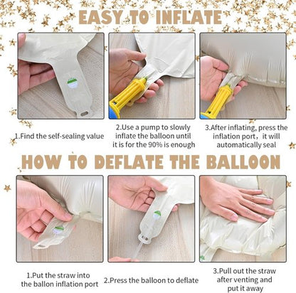 Big Foil 21 Balloon - 40 Inch Cream White Number for 21st Birthday & Anniversary Celebrations