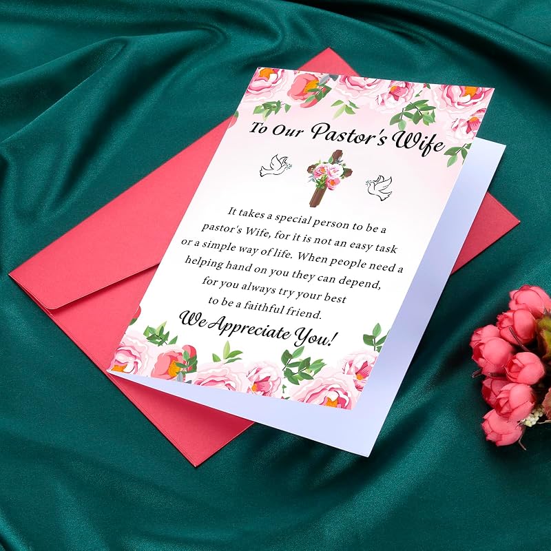 Pastor’s Wife Appreciation Card – Thank You Gift for Women, Religious Greeting Card
