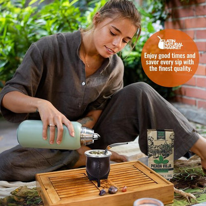 Handmade Yerba Mate Set - Cup and Bombilla with Pumpkin Gourd Kit - Mate Container - Mates Argentinos - Stainless Steel Bombilla (5.5 Approx)