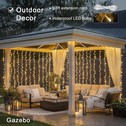 JMEXSUSS 300 LED Remote Control Curtain Lights - 100 LED Globe Star String Lights | Plug-In Design