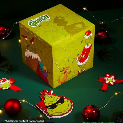 Grinch Advent Calendar 2025 - 24 Days of Christmas Countdown with Santa Hat & Socks | Perfect Holiday Decor for Women & Teens