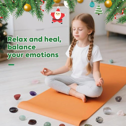 Crystal Advent Calendar 2026 - 24 Natural Gemstones & Healing Stones for Kids & Adults | Unique Christmas Countdown Gift
