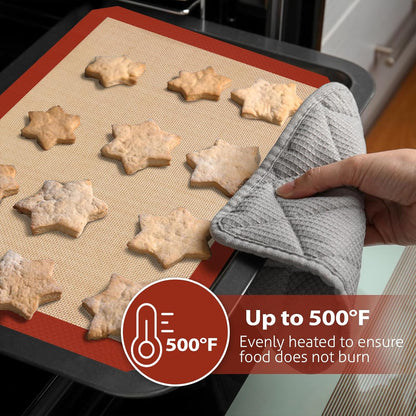Silicone Baking Mats - 3 Pack Non-Stick Oven Sheets | Easy Clean & Reusable for Cookies, Macaroons, Bread