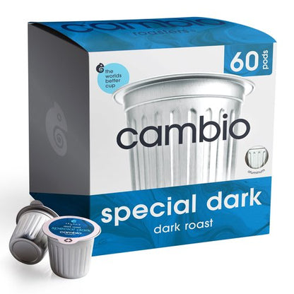 Cambio Roasters Special Dark Roast Organic Coffee Pods - The Only Organic Recyclable Aluminum Coffee Pods, Small Batch Roasted, Keurig® Compatible, Lower Acid, Bold Flavor, Lasting Freshness, 60 Count