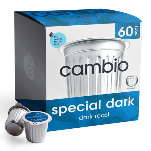 Cambio Roasters Special Dark Roast Organic Coffee Pods - The Only Organic Recyclable Aluminum Coffee Pods, Small Batch Roasted, Keurig® Compatible, Lower Acid, Bold Flavor, Lasting Freshness, 60 Count
