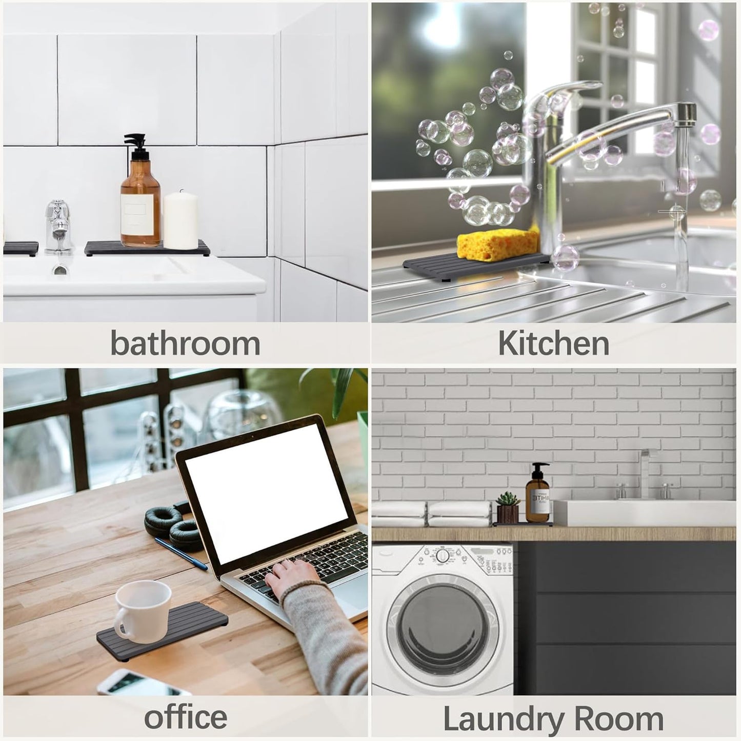 NiuYichee Diatomite Coasters - Set of 4 Water Absorbent Kitchen & Bathroom Trays | Modern Home Decor