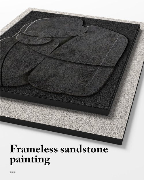 Azartslr 3D Abstract Textured Wall Art - Modern Black & White Sandstone Decor | 3-Piece Minimalist Set for Living Room & Bedroom