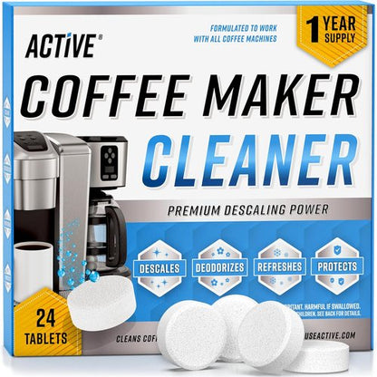Coffee Machine Cleaner Tablets by [Brand Name] - 24 Count Descaler for Nespresso, Keurig, Ninja & More