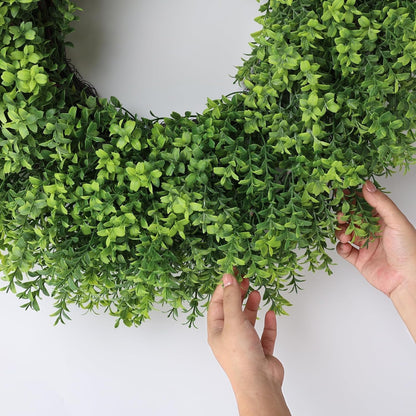 Regine Switzerland 26" Artificial Boxwood Wreath - Fresh Greenery for Front Door & Outdoor Decor