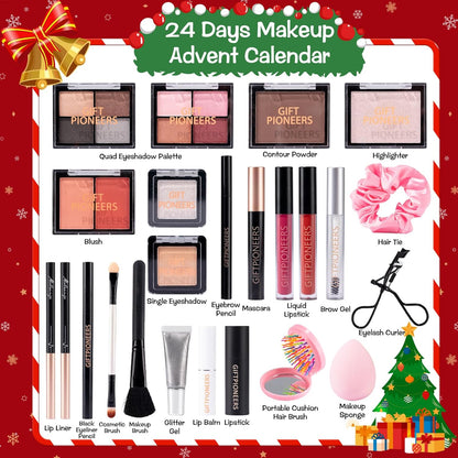 Skiennix Makeup Advent Calendar 2025 - 24-Day Christmas Beauty Countdown Set for Women & Teens