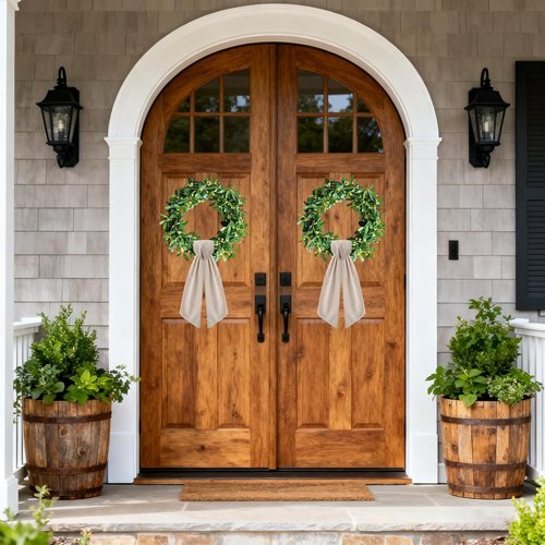 Burlap Wreath Sash by [Brand Name] - 2 Pack Blank Linen Sashes for Spring Holiday Decor | Natural Finish