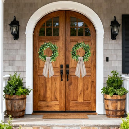 Burlap Wreath Sash by [Brand Name] - 2 Pack Blank Linen Sashes for Spring Holiday Decor | Natural Finish