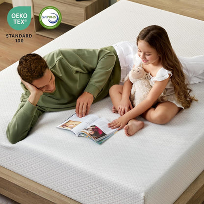 Rolanstar Queen Size Gel Memory Foam Mattress - 8 Inch, Breathable & Supportive, CertiPUR-US Certified, White