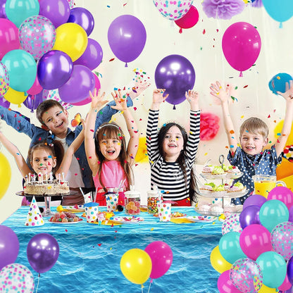 Skiennix Pink Blue Purple Balloons - 50 Pcs 12 Inch Metallic Confetti for Birthday & Baby Shower Decor