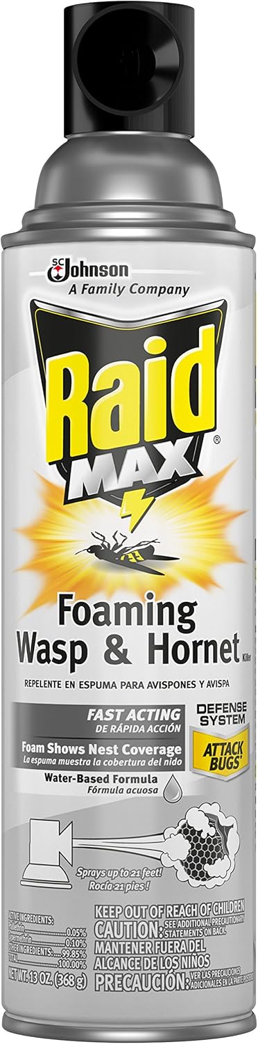 Raid Wasp & Hornet Killer Spray - Effectively Eliminates Nests & Stinging Insects | 13 oz