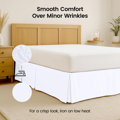 Utopia Bedding Twin Bed Skirt - Soft Quadruple Pleated Ruffle - Easy Fit with 15 Inch Tailored Drop - Hotel Quality, Shrinkage and Fade Resistant (Twin, White)