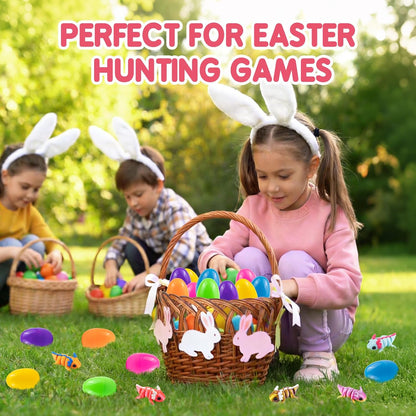 Skiennix Easter Basket Stuffers - 24 Pack Prefilled Easter Eggs with 3D Printed Axolotl Toys - Fun Mini Animal Fidget Figures for Toddlers