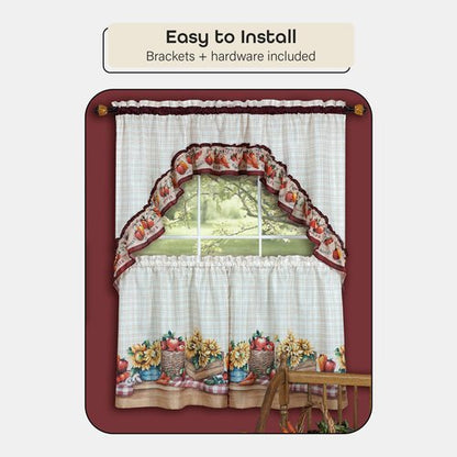 Decorative Window Curtain Rods with Finials, 48 to 86 Inches, 0.75 Diameter - Camino Lincroft - Lightweight & Easy to Install, Adjusts Telescopically to Fit Any Window by Achim Home Decor