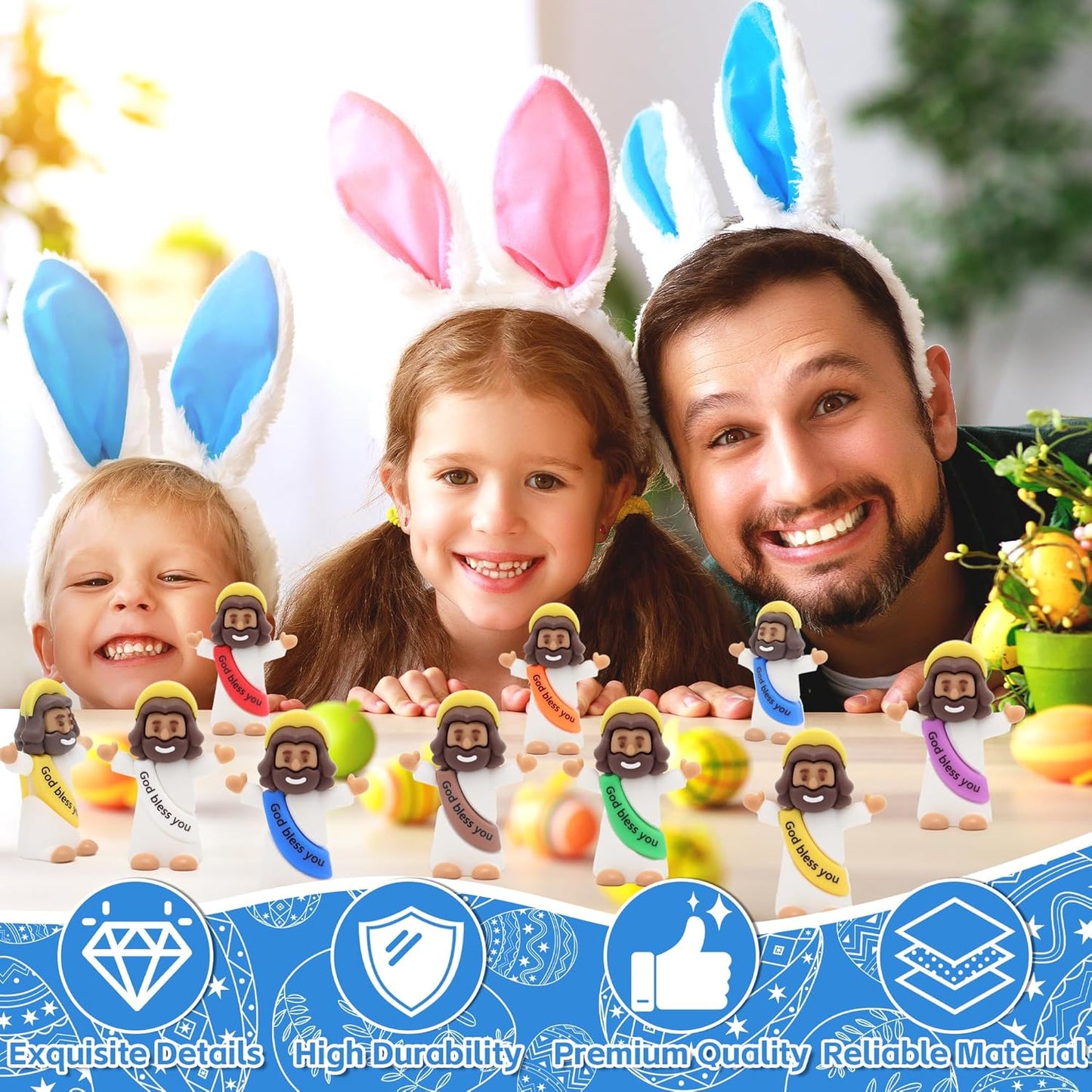 Yelakey Mini Jesus Figures - 100pcs Tiny Jesus Figurines for Baptism & Easter Decor | Classic Brown