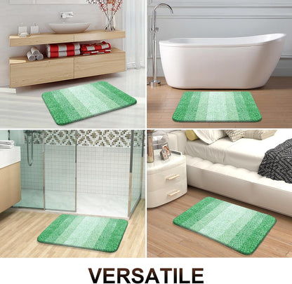 OLANLY Bathroom Runner Rug - Extra Soft Microfiber Mat 59x17 | Quick-Dry, Washable, Rubber Backing, Green