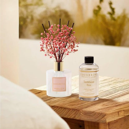 COCORRÍNA Reed Diffuser Refill - Sandalwood Rose 6.7 Fl. Oz with 8 Sticks for Lasting Fragrance
