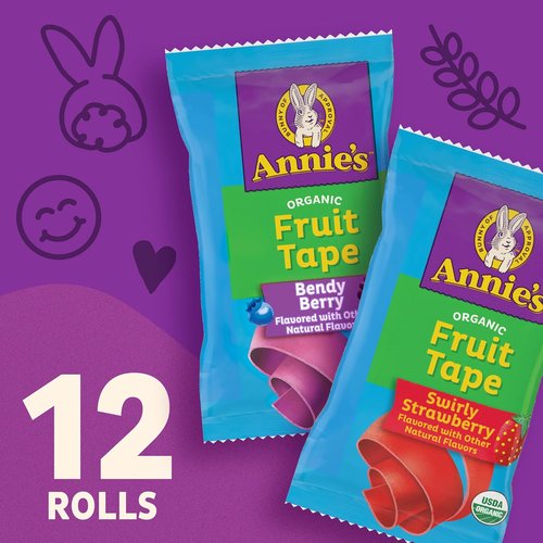 Annie's Organic Fruit Tape - Swirly Strawberry & Bendy Berry Variety Pack | Gluten Free, 12 Rolls, 9 oz