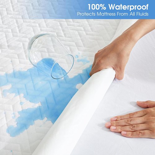 Hanherry Waterproof Mattress Protector - King Size Cooling Cover with 3D Air Fabric, Soft & Breathable, Fits 8''-21'' Deep Pocket