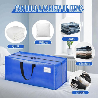 BAGAIL Heavy Duty Moving Bags - Extra Large Storage Totes with Strong Handles | Blue, 2 Pack