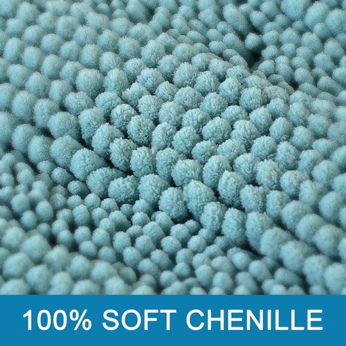 H.VERSAILTEX Bathroom Rugs Bath Mat Runner Rug Non Slip Kitchen Rug Extra Long Bath Rug Runners Oversized 59" x 20" Absorbent Washable Dry Fast Plush Area Rug for Bathroom/Bedroom - Aqua Haze