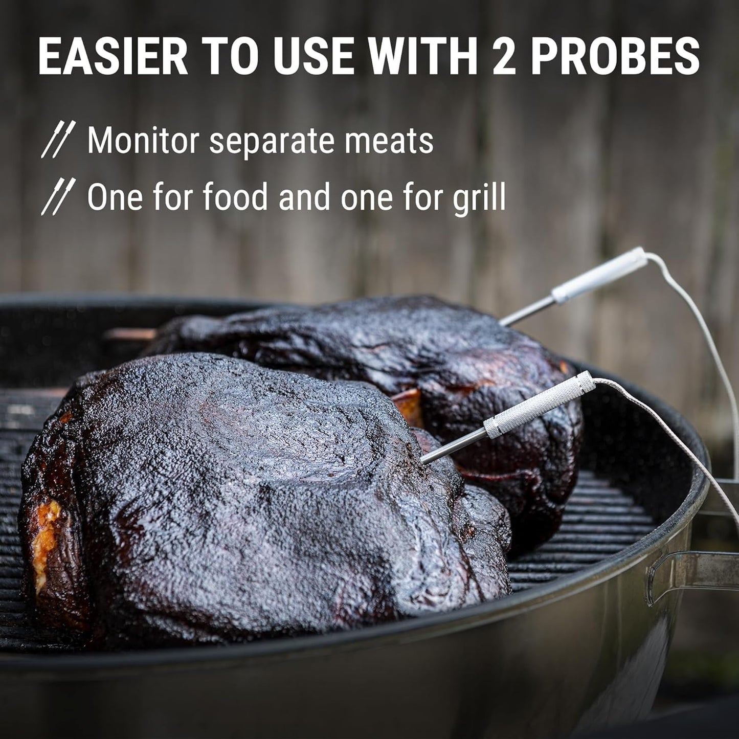 ThermoPro Wireless Meat Thermometer - 650 ft Range, Bluetooth, 2 Probes for Grilling & Smoking