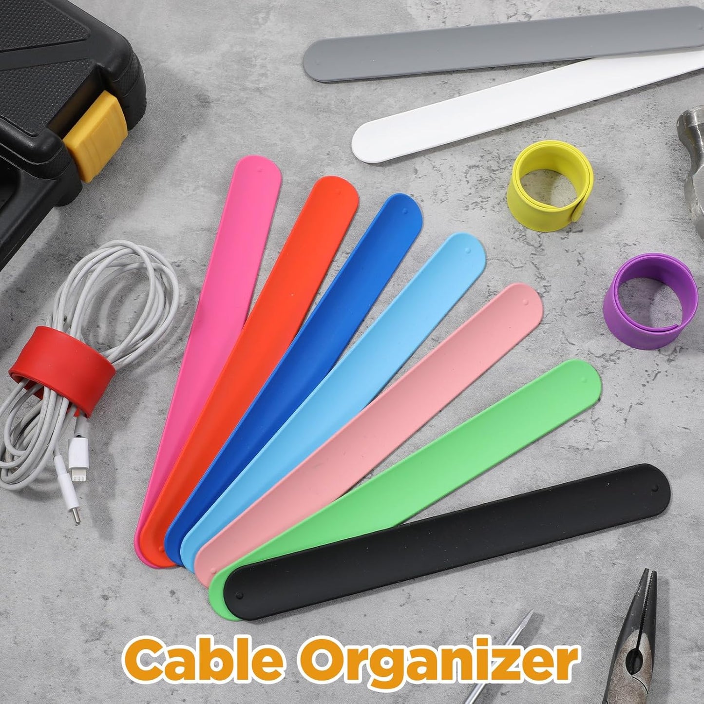 Skiennix Silicone Wrapping Paper Roll Holder Clips - 36 Pcs in 12 Vibrant Colors | Steel-Reinforced Snap Bands for Christmas & Crafts