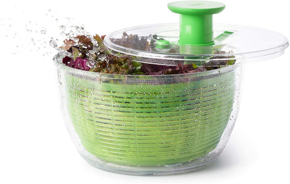 OXO Good Grips Salad Spinner - Large Green Lettuce & Fruit Washer, BPA-Free, Easy One-Hand Pump