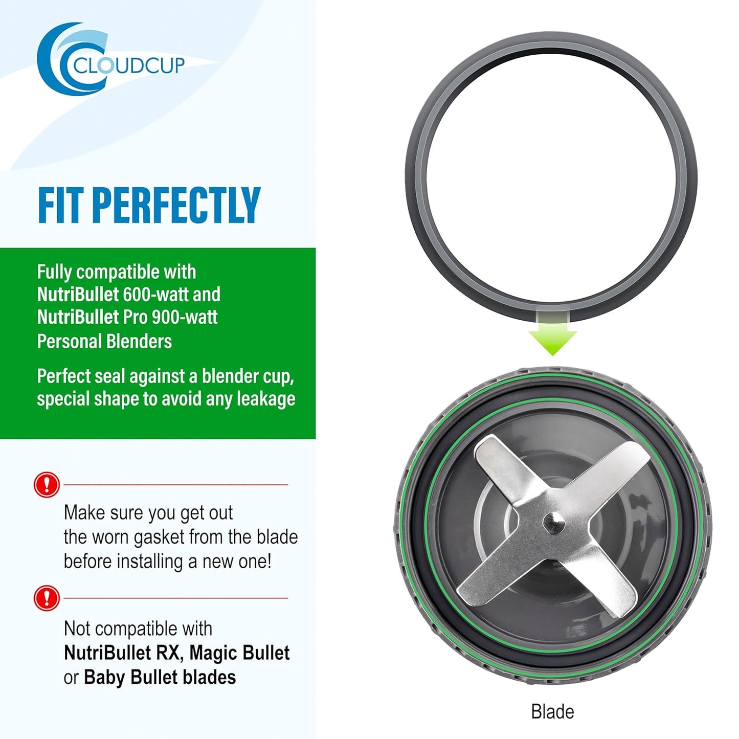 Nutribullet Gasket Replacement Rubber Seal Ring - Essential Blender Accessory for 600W & 900W Series