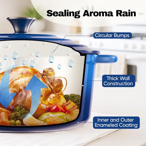 Le Creuset 6 Quart Dutch Oven | Non-Stick Enameled Cast Iron for Baking & Roasting - Blue
