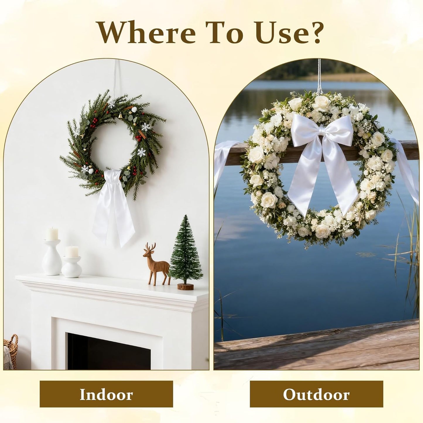 Regine Switzerland White Satin Blank Sash - Perfect for Wedding Embroidery & Holiday Decor | 2 Pieces