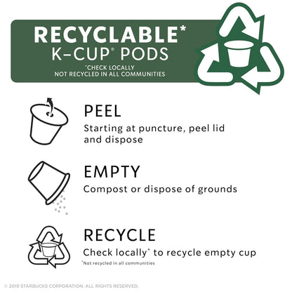 Starbucks Dark Roast K-Cup Coffee Pods - 2X Caffeine for Keurig Brewers | 60 Pods in 6 Boxes
