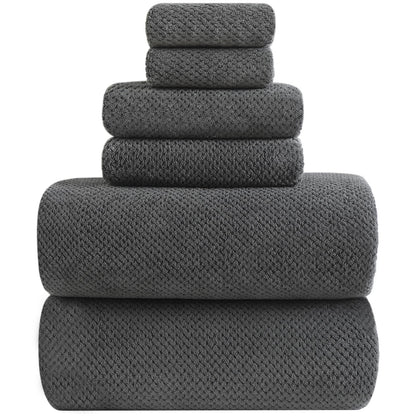 YTYC Towels, 39x78 Inch Oversized Bath Sheets for Adults Luxury Extra Large Bath Towels Sets of 6 Super Soft Shower Towels for Bathroom Microfiber 80% Polyester(Charcoal Grey,6 Piece)