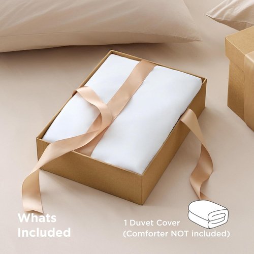 Bedsure Duvet Cover - Queen Size Luxury Soft Bedding, Double Brushed All Season, White, Zipper Closure (90"x90")