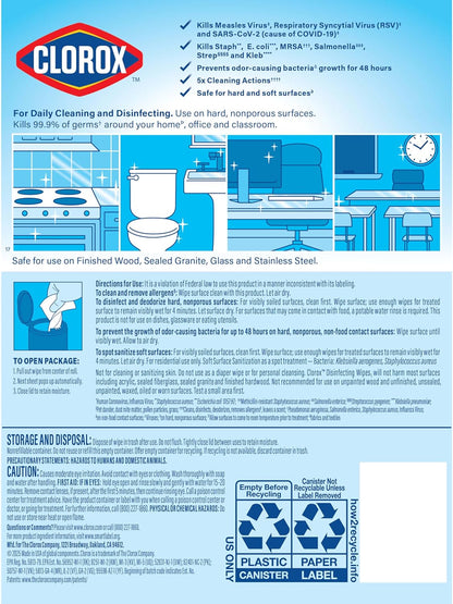 Clorox Disinfecting Cleaning Wipes - Fresh Scent, Bleach-Free, 75 Count for Effective Cleaning