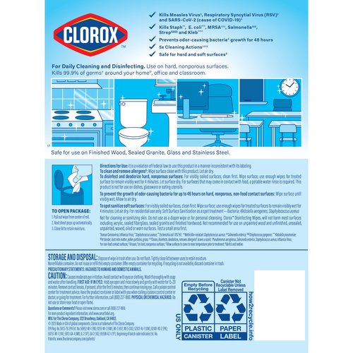 Clorox Disinfecting Cleaning Wipes for Spring Cleaning & Allergy Season, Bleach Free, Fresh Scent and Crisp Lemon, 75 Count Each, Pack of 3