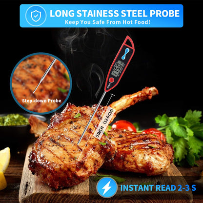 Yacumama Digital Water Thermometer - Instant Read Waterproof Probe for Food, Meat, and Candles