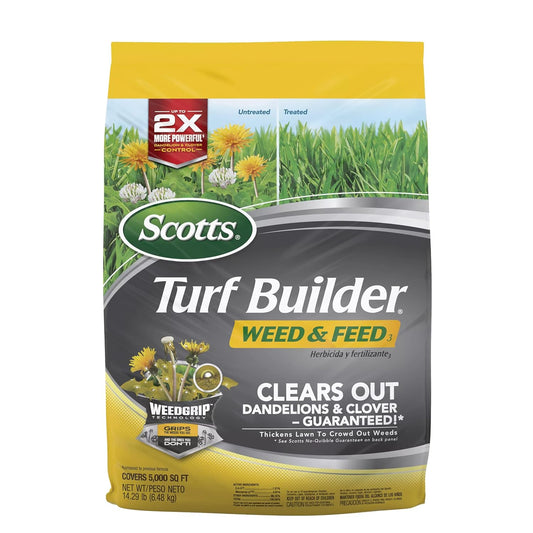 Scotts Turf Builder Weed And Feed - Effective Lawn Care Solution For 5,000 Sq. Ft.
