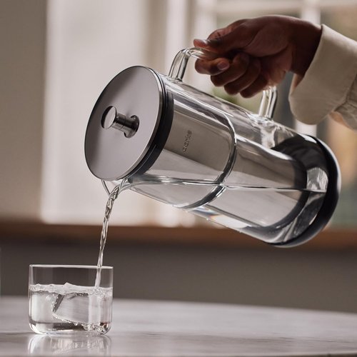 Aarke Purifier - Premium Glass & Stainless Steel Water Filter Pitcher | 2.4L Capacity, Refillable System