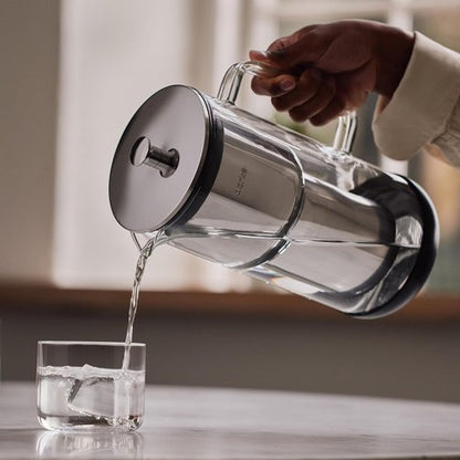Aarke Purifier - Premium Glass & Stainless Steel Water Filter Pitcher | 2.4L Capacity, Refillable System
