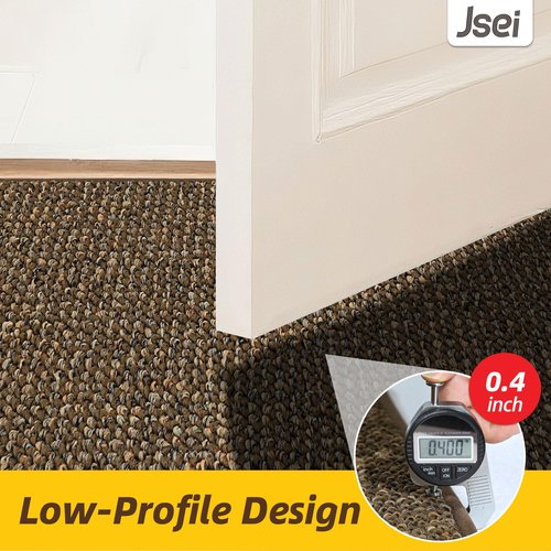 JSEI Dirt Trapper Door Mat 20"x32" Non-Slip Washable Entrance Mat, Dog Doormats, Absorbent & Fade-Resistant Floor Mats, Low Profile Welcome Mats for Entryway, Front Door, and Inside Entrance, Brwon